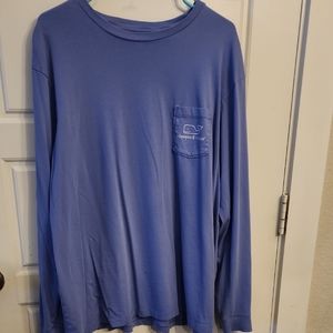Vineyard Vines Long Sleeve Blue Tee for Casual Comfort